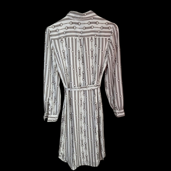 Banana Republic Black and White Long Sleeve Shirt Dress Size 2 - Picture 2 of 5
